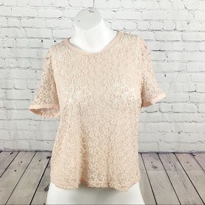 Peachy Embroidered Floral Top